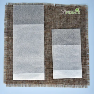 Sacchetti da tè in carta per filtro termosigillante biodegradabile, con fondo fazzoletto, con design anteriore corto e posteriore lungo, dimensioni personalizzate