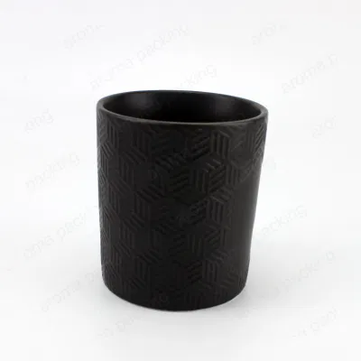 All&prime;ingrosso vaso candela in porcellana nera opaca in ceramica moderna TeaLight