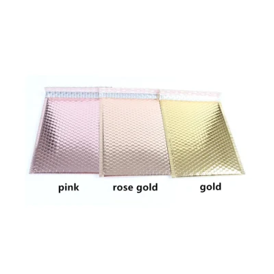 Buste imbottite in oro rosa per il contenitore a bolle di colore e formato personalizzati Borsa