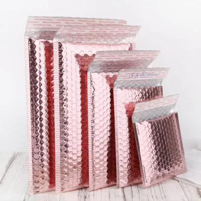 Buste imbottite in oro rosa per il contenitore a bolle di colore e formato personalizzati Borsa