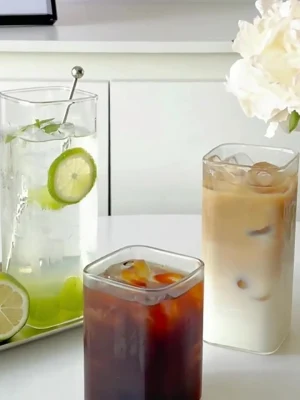 Bicchiere da tè quadrato Boba Cup Bubble bicchiere da tè mattutino caffè riutilizzabile Latticini acqua bicchieri bicchieri bevande tazze