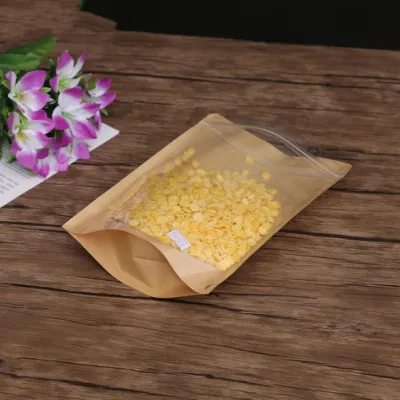 Buona tenuta su un lato trasparente imballaggio ecologico tè caffè snack Sacchetto con chiusura a zip per supporto in carta per alimenti Kraft