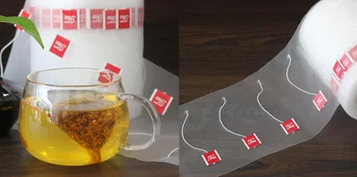 Sacchetto riutilizzabile in nylon per tè in fibra di mais biodegradabile con logo, sacchetto a piramide con filtro per tè e cordoncino, sacchetto per tè vuoto personalizzato