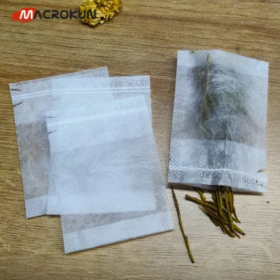 Sacchetto da tè vuoto con stringa di traino in fibra di mais in PLA biodegradabile