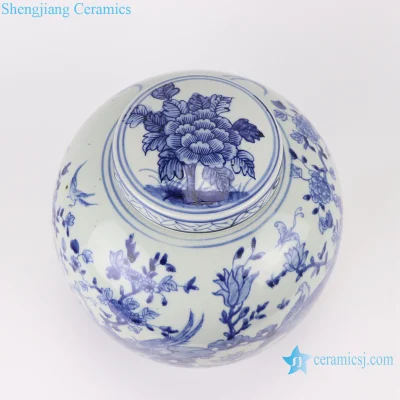 Rzsc03 vaso in ceramica di zenzero realizzato dall&prime;uomo con motivo floreale e uccello Jingdezhen
