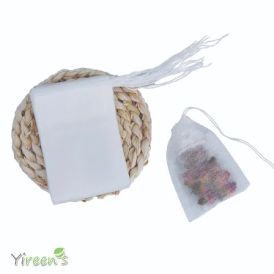 Sacchetti filtranti biodegradabili in fibra di mais PLA 60 X 80 mm con stringhe filtri per infusore di tè per bottiglie di vetro, macchina da caffè, portatile da viaggio, monouso e puliti
