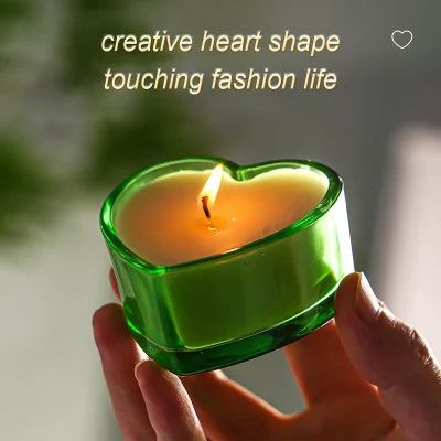 Matrimonio matrimonio proposta Romantico San Valentino decorativo Candle Holder vuoto Vaso in vetro a forma di cuore rosso Love