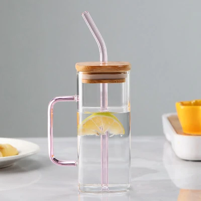 Bicchieri trasparenti Drinkware caffè freddo tazza tè acqua Tumbler Drinking Bicchieri bicchiere quadrato in vetro