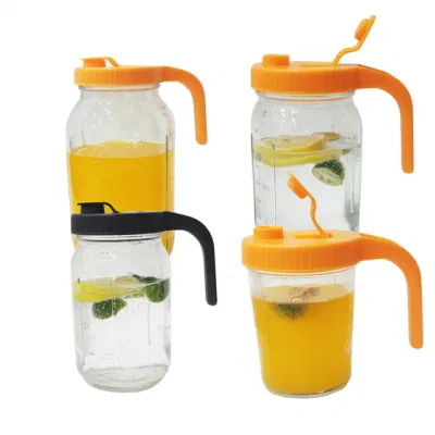Vaso a bocca normale coperchi con cappuccio a chiusura ribaltabile manico vaso Mason senza perdite Flip-Top compatibile guarnizioni vaso Mason