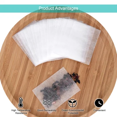 Sacchetti filtranti biodegradabili in fibra di mais PLA Heat Sealing (60 x 80 mm), senza cordoni
