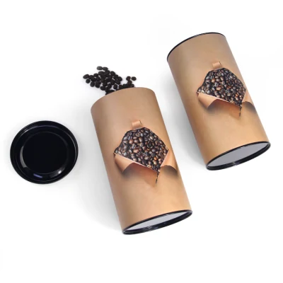 Firstsail forma cilindro scatola regalo tubo di imballaggio Natale rotondo Té di cioccolato caffè tino tan tino carta con coperchio in metallo