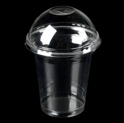 Tazza da tè trasparente in plastica biodegradabile PLA bevanda fredda monouso Confezionamento del succo