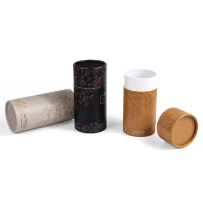 Firstsail Factory imballaggio personalizzato di tè in polvere di fagioli di caffè in scatola Contenitore di Natale per alimenti tubo in carta cilindro per cioccolato