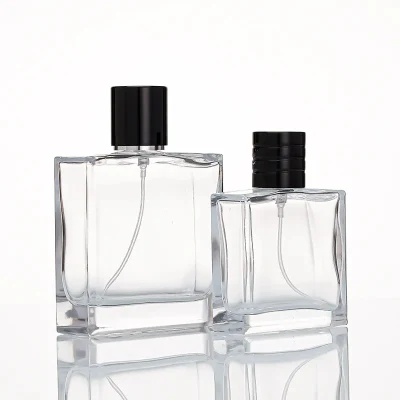 Flacone per profumi quadrato di alta qualità da 30 ml 50 ml 100 ml vuoto privato Etichetta Logo personalizzato flacone di profumo