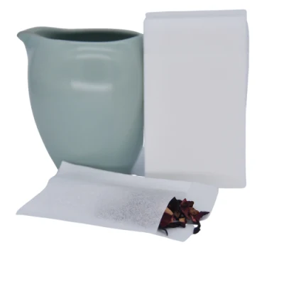 Sacchetti da tè in carta da filtro monouso Flip Design, con design anteriore corto e posteriore lungo, formati personalizzati, senza fazzoletto
