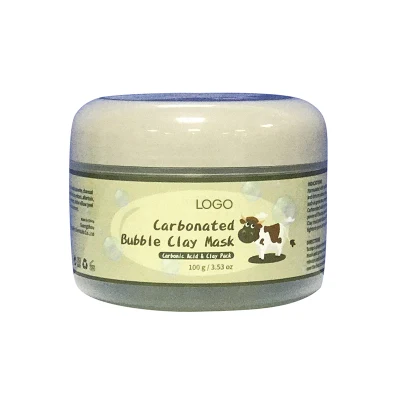 Poro profondo piggy lattiginoso carbonatato bolla viso Aloe vera Clay Cura del viso