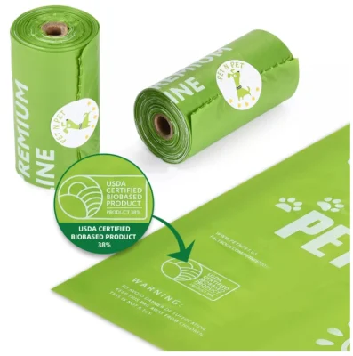 Sacchetti per rifiuti di cani sacchetti extra spessi forti 100% Sacchetti per rifiuti di cani biodegradabili a tenuta ermetica