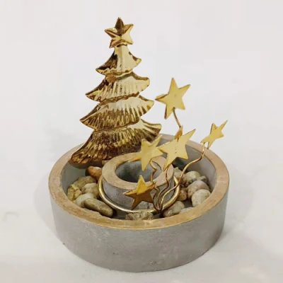 Tree Design tè luce Candle Titolare cemento vasi per Decorazioni natalizie