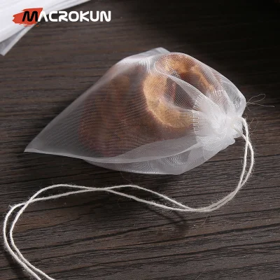 Sacchetto da tè vuoto in nylon di alta qualità per alimenti con cordino