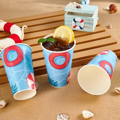 Monouso Take out caffè succo di tè Smoothie Bubble Boba Cold Tazze di carta per bevande fredde ghiacciate