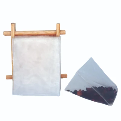 SACCHETTI per tè in nylon trasparenti 65X 80 mm, filtro monouso con stringa