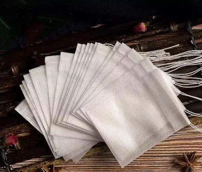 Filtro in rete in nylon con sigillo termico biodegradabile in sacchetto di tè Borsa con stringa ed etichetta