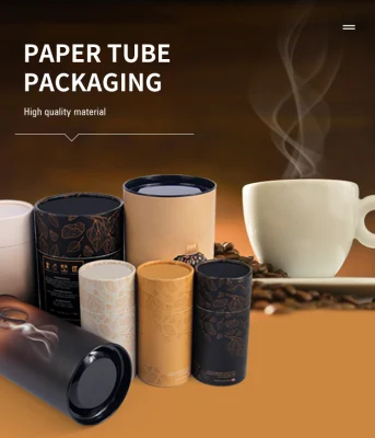 Firstsail forma cilindro scatola regalo tubo di imballaggio Natale rotondo Té di cioccolato caffè tino tan tino carta con coperchio in metallo