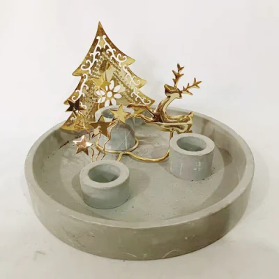 Tree Design tè luce Candle Titolare cemento vasi per Decorazioni natalizie