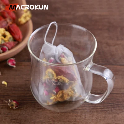Sacchetto da tè vuoto in nylon di alta qualità per alimenti con cordino
