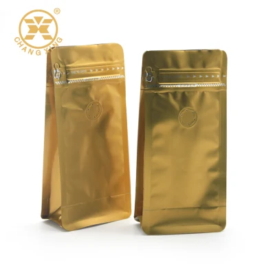 Stampa di logo in mescola termosaldabile China Factory personalizzata Sacchetto per tè/caffè con chiusura piatta in alluminio Inferiore