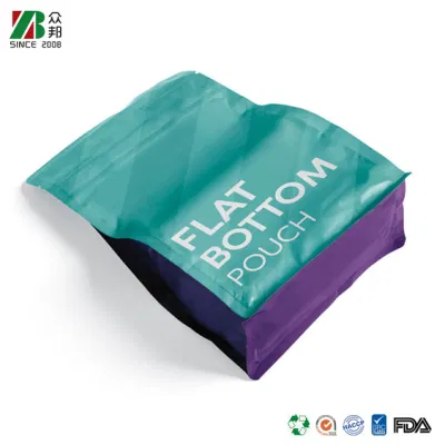 Confezionamento in plastica per alimenti con tè da caffè a fondo piatto e riciclabile personalizzato Borsa