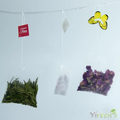 Sacchetti per tè vuoti in fibra di mais biodegradabili PLA 58 X 70 mm con etichetta personalizzata