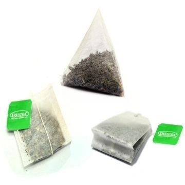 Bustina di tè di nylon vuota del triangolo di alta qualità di Eco della saldatura a caldo biodegradabile amichevole della piramide con il marchio su ordinazione