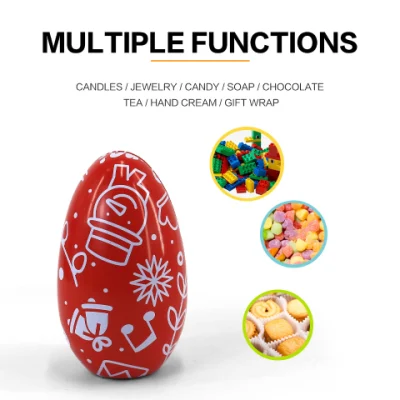 Confezione regalo di cioccolato vuoto Confezione regalo a forma di uovo scatola di stagno Pasqua Uovo di stagno