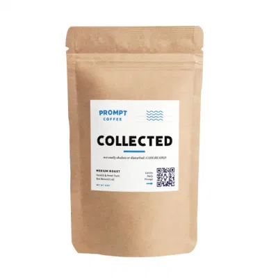 Buste di supporto Kraft biodegradabili stampate digitali con chiusura a zip Confezione Per sacchetto di tè e caffè