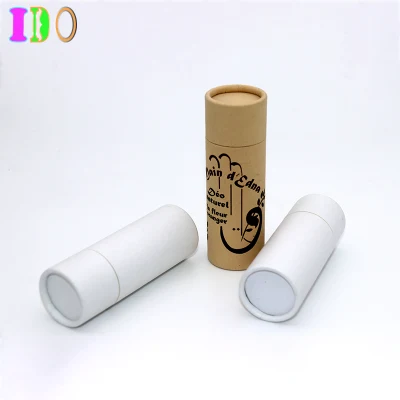 Esempio gratuito di Kraft tondo alimentare con cilindro a spinta con logo personalizzato Cartone di grado scatola per confezione tubi di carta per labbro di tè e caffè Candela