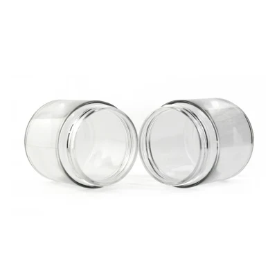 Confezione floreale da 3oz 4oz 6oz 8oz 10oz 14oz 16oz 18oz Vaso in vetro rotondo trasparente con imboccatura larga e lato dritto, a prova di bambino Vasetti con coperchio in Cr