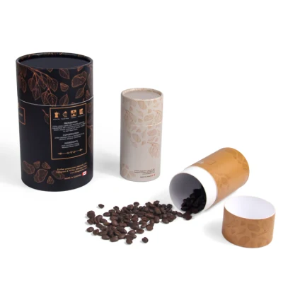 Firstsail Factory imballaggio personalizzato di tè in polvere di fagioli di caffè in scatola Contenitore di Natale per alimenti tubo in carta cilindro per cioccolato