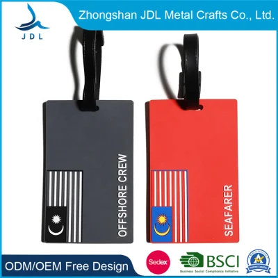 Moda viaggio personalizzato per regali promozionali souvenir Titolare Carnevale chiaro Targhetta per bagagli in gomma morbida PVC