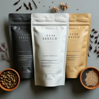 Dado a strappo personalizzato Spici per cereali confezionamento alimentare Ziplock Pouch DOYPACK Sacchetti sigillata a caldo resistente all&prime;umidità Custodia con finestra