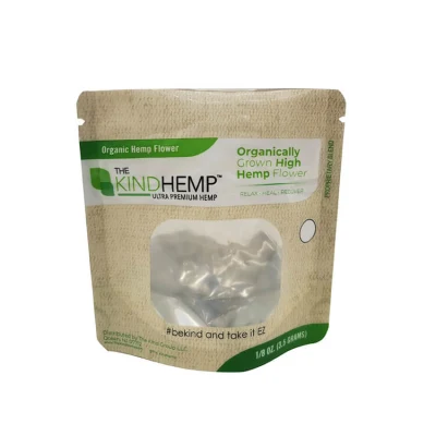 Carta alimentare compostabile Craft Kraft bianco marrone Stand up Weed Borsa da tè con zip e stampa personalizzata sigillata a caldo Custodia