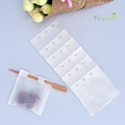 Sacchetti di carta per filtro personalizzati da 70× 70 mm monouso per macchina da caffè Infusori con 3 fori e bastoncini aggirabili sulla tazza