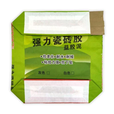25 kg 20 kg di carta bianca marrone stampata vuota personalizzata valvola Tea Sacchetti Bag fondo incollato per putty polvere cemento farina Tile Adesivo