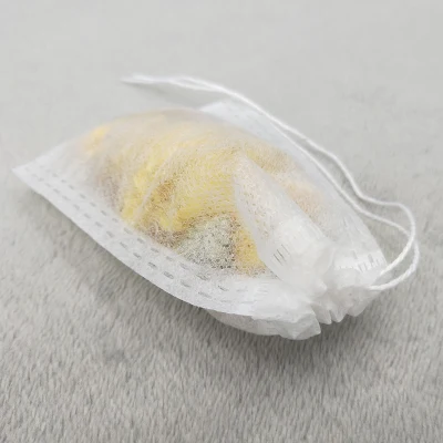 Borsa da tè non tessuto in fibra di mais degradabile in PLA in vendita a caldo Sacchetto per tè monouso non tessuto per alimenti
