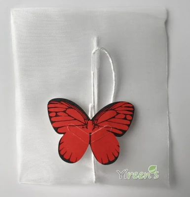 Etichetta a farfalla colorata, sacchetti da tè in nylon vuoti 58 x 70 mm, sacchetti con filtro trasparenti Pyramid filtri da tè in nylon monouso