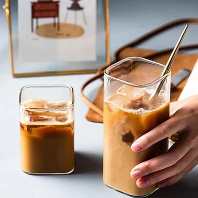 Bicchiere da tè quadrato Boba Cup Bubble bicchiere da tè mattutino caffè riutilizzabile Latticini acqua bicchieri bicchieri bevande tazze