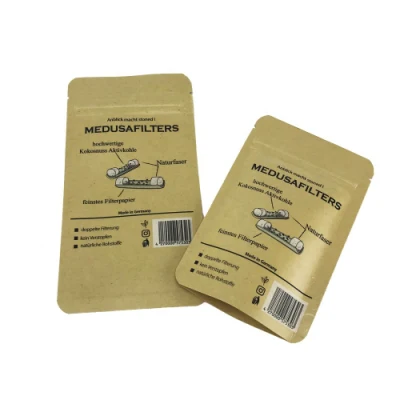 100 g di Kraft Paper Food Ziplock Svuota confezione di tè astuccio personalizzato Sacchetti per imballaggio