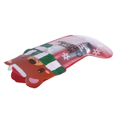 Bella Natale Stoccando Merry calzino a forma di plastica Frost finestra trasparente Sacchetti per sacchetti DOYPACK Confezione con chiusura a zip