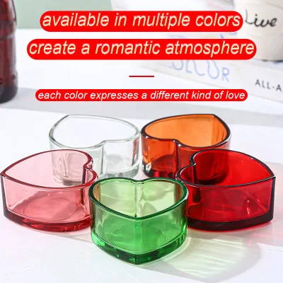 Matrimonio matrimonio proposta Romantico San Valentino decorativo Candle Holder vuoto Vaso in vetro a forma di cuore rosso Love