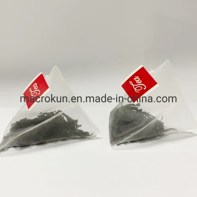 Borsa da tè in nylon a maglia triangolare MK biodegradabile con forma a piramide